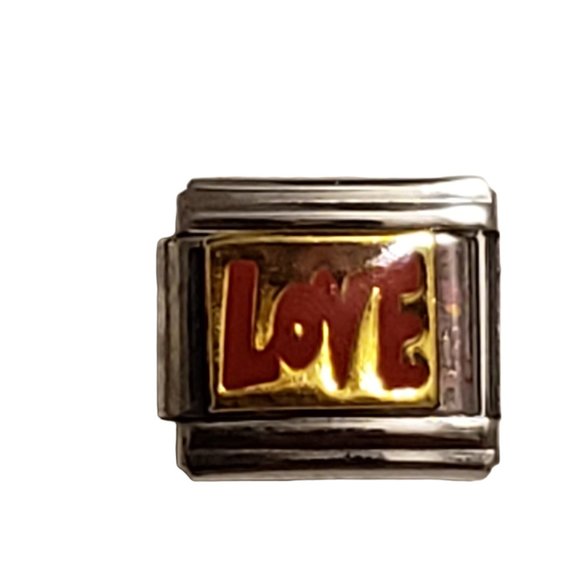 Love 9 mm link charm for Italian Charm Bracelet - Picture 1 of 1